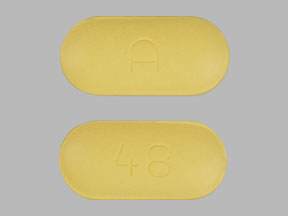 Glyburide and metformin hydrochloride 5 mg / 500 mg A 48