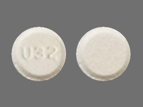 Pill U32 White Round is Lorazepam