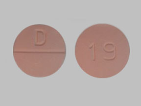 Pill D 19 Pink Round is Hydrochlorothiazide and Quinapril Hydrochloride