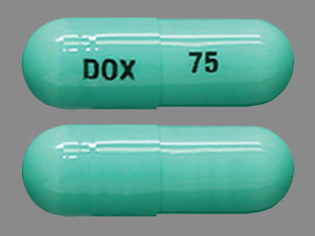 Pill DOX 75 Green Capsule/Oblong is Doxepin Hydrochloride