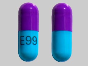 Pill E99 Purple Capsule-shape is Cefdinir