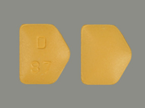 Pill D 87 Orange Five-sided is Cyclobenzaprine Hydrochloride