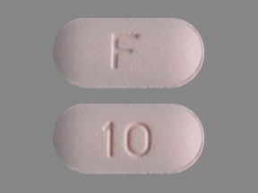 Pill F 10 Pink Capsule/Oblong is Ribavirin