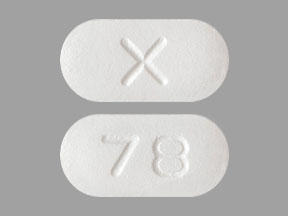 Pill X 78 White Capsule/Oblong is Ibandronate Sodium