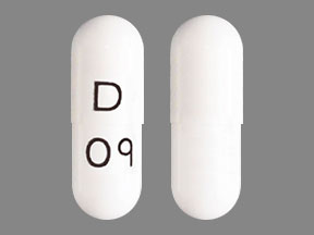 Pill D 09 White Capsule/Oblong is Didanosine Delayed Release