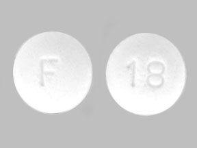 Pill F 18 White Round is Alendronate Sodium