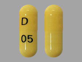 Pill D 05 Yellow Capsule/Oblong is Ramipril