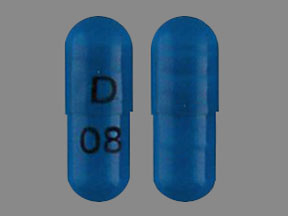 Pill D 08 Blue Capsule/Oblong is Ramipril