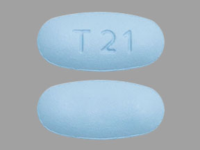Pill T 21 Blue Oval is Naproxen Sodium