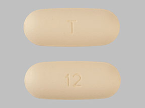 Pill T 12 Peach Capsule-shape is Levofloxacin
