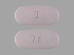 Pill I 76 Purple Oval is Valsartan