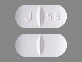 Pill J 58 White Capsule/Oblong is Lamivudine and Zidovudine