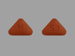 Pill H 53 Brown Three-sided is Quinapril Hydrochloride