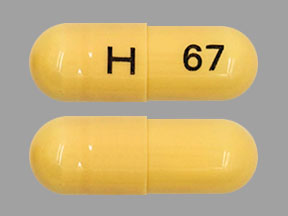 Pill H 67 Yellow Capsule/Oblong is Rivastigmine Tartrate