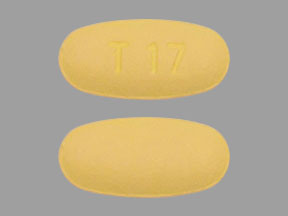 Pill T 17 Yellow Oval is Fenofibrate