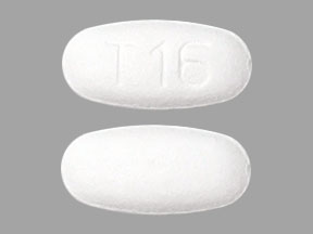 Pill T 16 White Oval is Fenofibrate