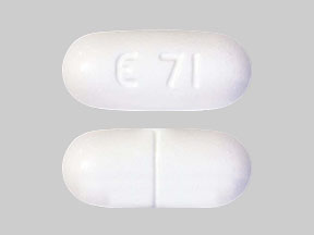 Pill E 71 White Capsule/Oblong is Methenamine Hippurate