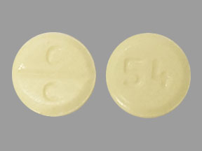 Pill C C 54 Yellow Round is Clozapine