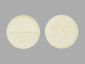 Pill C C 55 Yellow Round is Clozapine