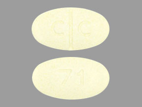 Pill C C 71 Yellow Oval is Clozapine