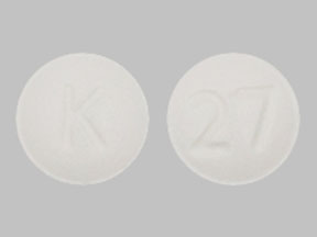 Pill K 27 White Round is Amlodipine Besylate and Olmesartan Medoxomil