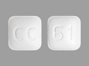 Pill CC 61 White Four-sided is Famotidine