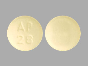 Pill AP 28 Yellow Round is Solifenacin Succinate