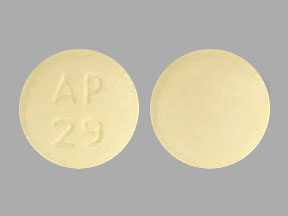 Pill AP 29 Yellow Round is Solifenacin Succinate