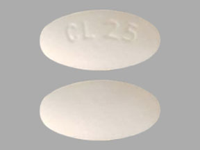 Pill CL 25 White Oval is Fenofibrate