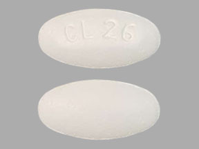 Pill CL 26 White Elliptical/Oval is Fenofibrate
