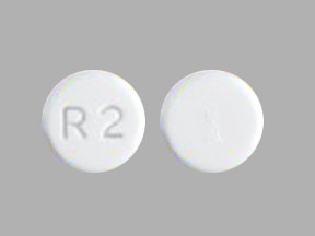 Pill R2 White Round is Rasagiline Mesylate