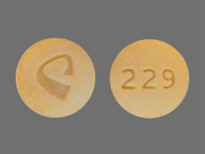 Pill 229 Logo (Alvogen) Orange Round is Acetaminophen and Oxycodone Hydrochloride