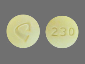 Pill C 230 Yellow Round is Acetaminophen and Oxycodone Hydrochloride