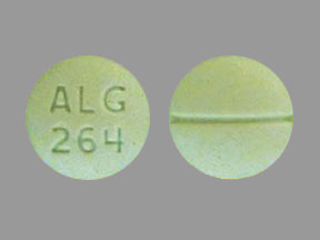 Pill ALG 264 Green Round is Oxycodone Hydrochloride
