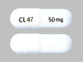Pill CL47 50 mg White Capsule/Oblong is Minocycline Hydrochloride