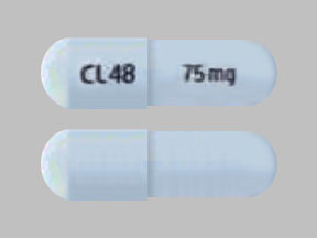 Pill CL48 75 mg Gray Capsule-shape is Minocycline Hydrochloride