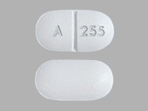 Pill A 255 White Capsule/Oblong is Acetaminophen and Butalbital