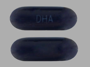 Pill DHA Blue Capsule/Oblong is Prenate DHA