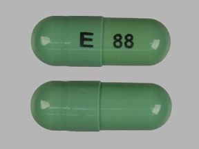 Pill E 88 Green Capsule/Oblong is Fluoxetine Hydrochloride