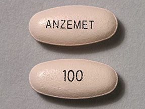 Pill ANZEMET 100 Pink Elliptical/Oval is Anzemet