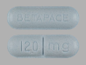 Pill 120 mg BETAPACE Blue Capsule-shape is Betapace