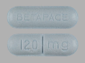 Pill 120 mg BETAPACE Blue Capsule/Oblong is Betapace