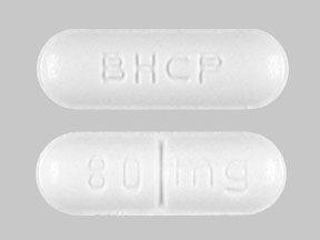 Pill BHCP 80 mg White Oval is Betapace AF
