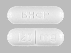 Pill BHCP 120 mg White Oval is Betapace AF