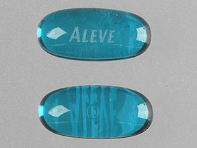 Pill ALEVE Blue Capsule-shape is Aleve