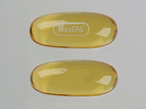 Pill MaxEPA Yellow Capsule/Oblong is MaxEPA