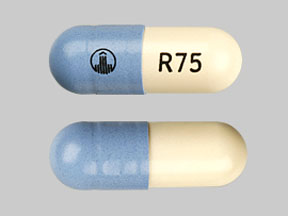 Pill Logo R75 is Pradaxa 75 mg