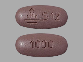 Pill Logo S12 1000 is Synjardy empagliflozin 12.5 mg / metformin hydrochloride 1000 mg