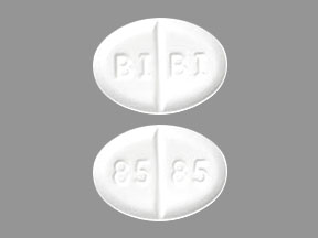 Pill 85 85 BI BI White Elliptical/Oval is Mirapex