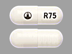 Pill Logo R75 White Capsule/Oblong is Pradaxa